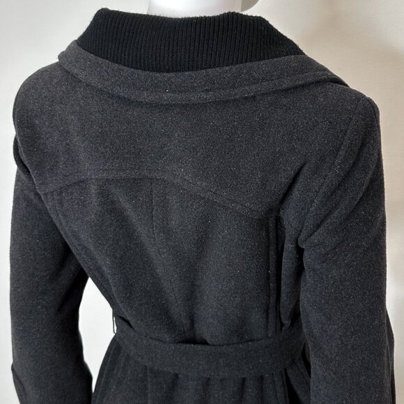 Cole Haan Wool Cashmere Blend Tie Waist Peacoat Jacket Coat in Gray Women's Sz 4 - Picture 13 of 16